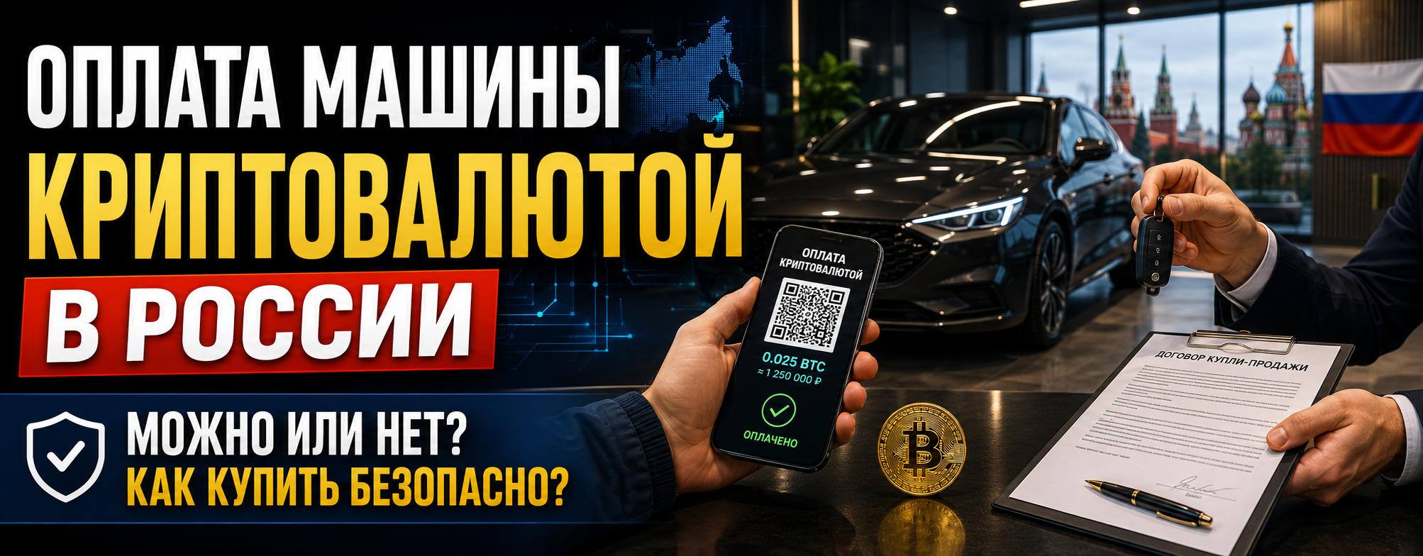 Оплата машины криптовалютой в России. Можно или нет? Как безопасно купить авто за цифровые монеты?